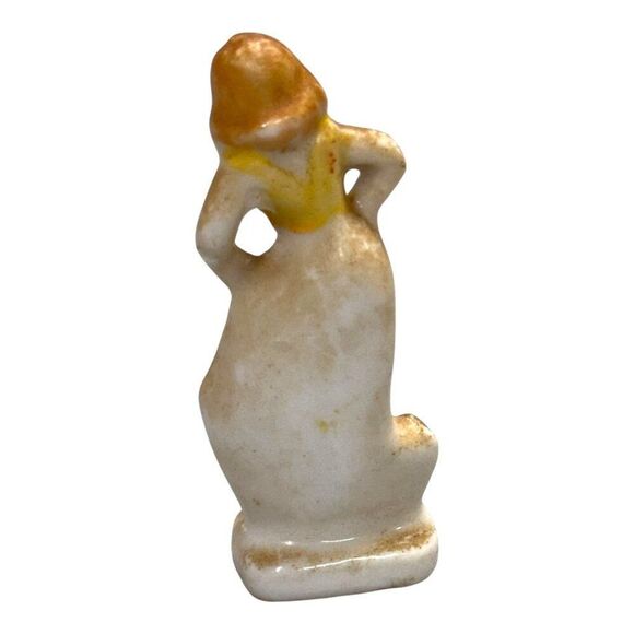 Vintage Ceramic Figurines Occupied Japan Miniature 2" Woman Victorian Antique - Picture 7 of 10